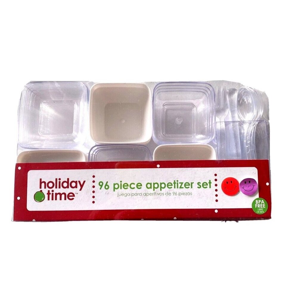 Premium Plastic Mini Appetizer Dessert Tasting Set of 96 Fork Spoon Party Supply